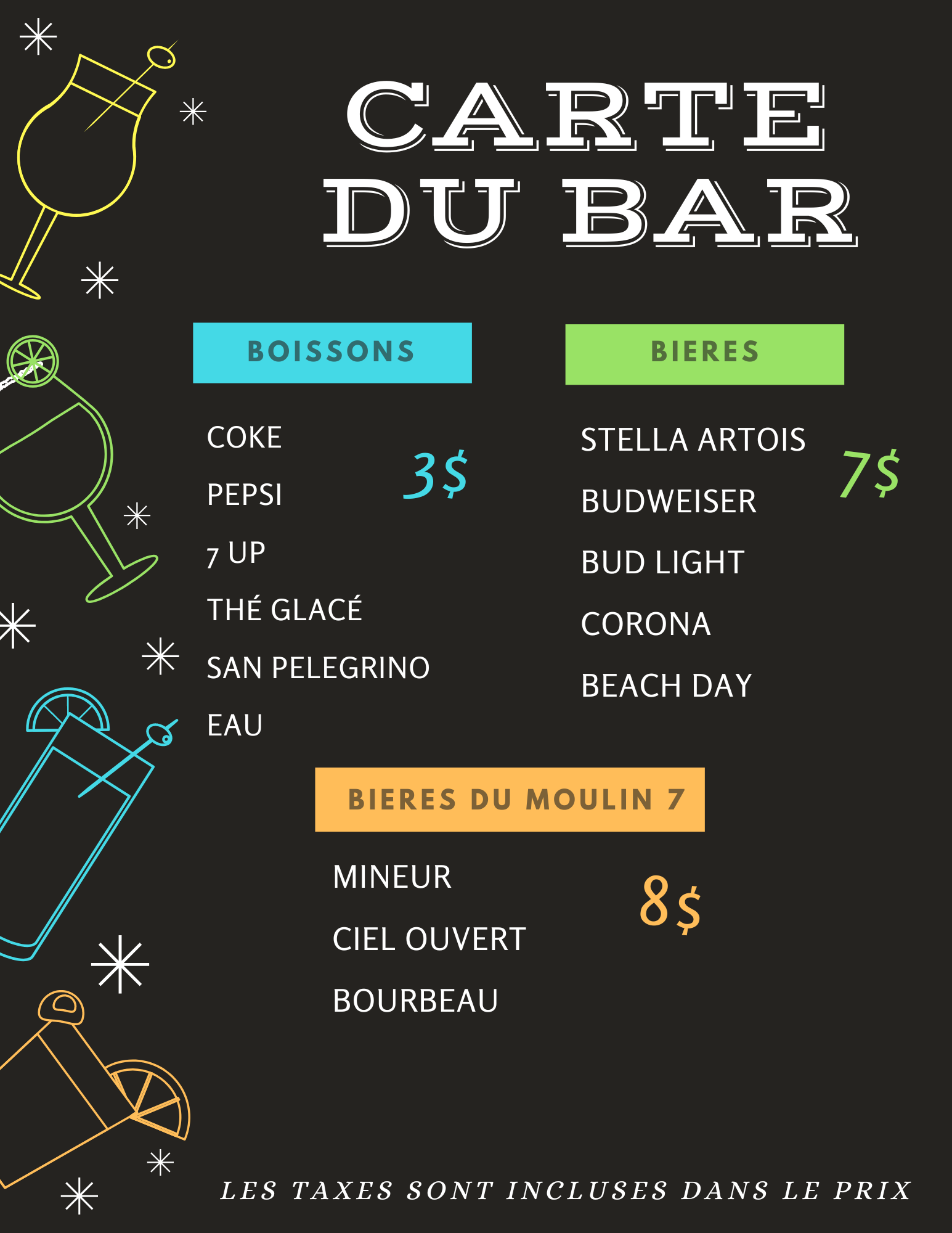 Carte de Bar